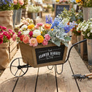 Farmhouse Wheelbarrow Planter with Flower Market Sign by HouseOfZazla