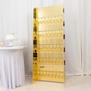 Tableclothsfactory Gold Mirror Finish 5-Tier Wine Glass Stemware Rack, 40 Champagne Flute Holder Foam Board Wall Stand - 5ft for Party & Decorations by CozyNest Decor