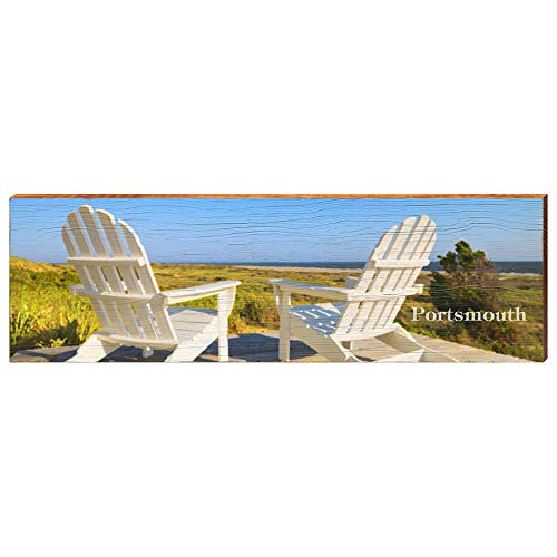 Portsmouth New Hampshire Adirondack Chairs Home Decor Art Print on Real Wood