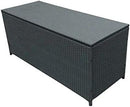 Oakland Living Charcoal Black Indoor and Outdoor Balcony Patio Deck Porch Pool 113 Gallon Wicker Storage Box Trunk Bin with Metal Frame by GreenHaven Gardens