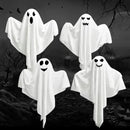 4 Pack Halloween Hanging Ghosts with LED Lights, 27.5 Inch Light Up Ghost Decorations for Indoor Outdoor, Lawn Yard Tree Hanging Halloween Ornaments, Spooky Lighted Party Supplies by CozyNest Decor