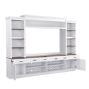 Farmhouse 4-Piece Entertainment Center with Bookshelf for TVs Up to 70"