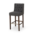Solstara Upholstered Dining Barstool with Button Tufted and Wing Back by HouseOfZazla