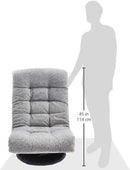 Amazon Basics Swivel Foam Lounge Chair with Headrest, Floor-Compatible, Adjustable, Gaming, 26.3D x 23.5W x 13.7H in, Grey by CozyNest Decor