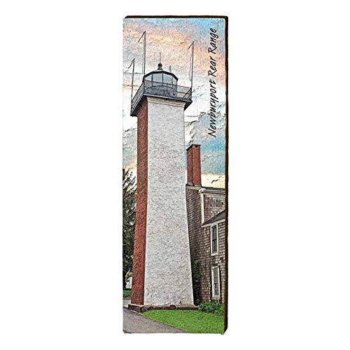 Newburyport Rear Range Lighthouse Home Decor Art Print on Real Wood