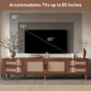 TV Stand, Media Console With 4 Drawers, Soft Closing Hinges - Dark Brown