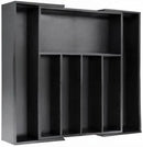 VaeFae Premium Bamboo Drawer Organizer, Expandable Silverware Drawer Organizer, Cutlery Tray with Dividers for Kitchen Utensils (Black, Large) by CozyNest Decor