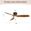 Smart Ceiling Fan With Remote Control, 3 Blades, Dimmable LED Light, Reversible DC Motor - Black by HouseOfZazla