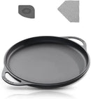 COOKLIFE 12 Inch Lightweight Pre-Seasoned Cast Iron Griddle with Cleaning Kit - Smooth Polished Surface, Easy to Clean Cast Iron skillets Use in the Oven, on the Stove or Grill, Over a Campfire by GreenHaven Gardens