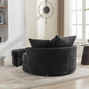 360° Swivel Accent Barrel Chair With Storage Ottoman & 4 Pillows, Modern Leisure Chair Round Accent For Living Room by HouseOfZazla