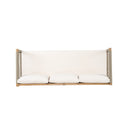 Outdoor Acacia Wood 3-Seater Sofa with Rope Woven Arms