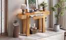 TREXM Rustic Minimalist Console Table with Hidden Drawer