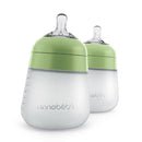 Nanobebe Flexy Silicone Baby Bottle, Anti-Colic, Natural Feel, Non-Collapsing Nipple, Non-Tip Stable Base, Easy to Clean 2-Pack, Sage, 9oz by TinyTreasures Baby Boutique