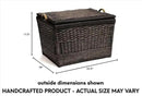 The Basket Lady Lift-Off Lid Wicker Storage Basket, Large, 24.5 in L x 18 in W x 17.5 in H, Antique Walnut Brown by GreenHaven Gardens