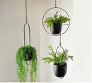Boho Black Metal Plant Hanger,Metal Wall and Ceiling Hanging Planter, Modern Planter, Mid Century Flower Pot Plant Holder, Minimalist Planter for Indoor Outdoor Home Decor by GreenHaven Gardens