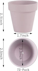 Yishang 72 pcs Small Mini Pink Clay Pots, 2.5'' Terracotta Pot Clay Ceramic Pottery Planter,Cactus Flower Terra Cotta Pots,Succulents Nursery Pots,with Drainage Hole,Great for Crafts,Wedding Favor by GreenHaven Gardens