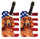 USA American Flag with Irish Setter Luggage Tag
