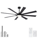 Large Ceiling Fan With Dimmable LED Light 8 Blades Remote Control, Reversible DC Motor by HouseOfZazla
