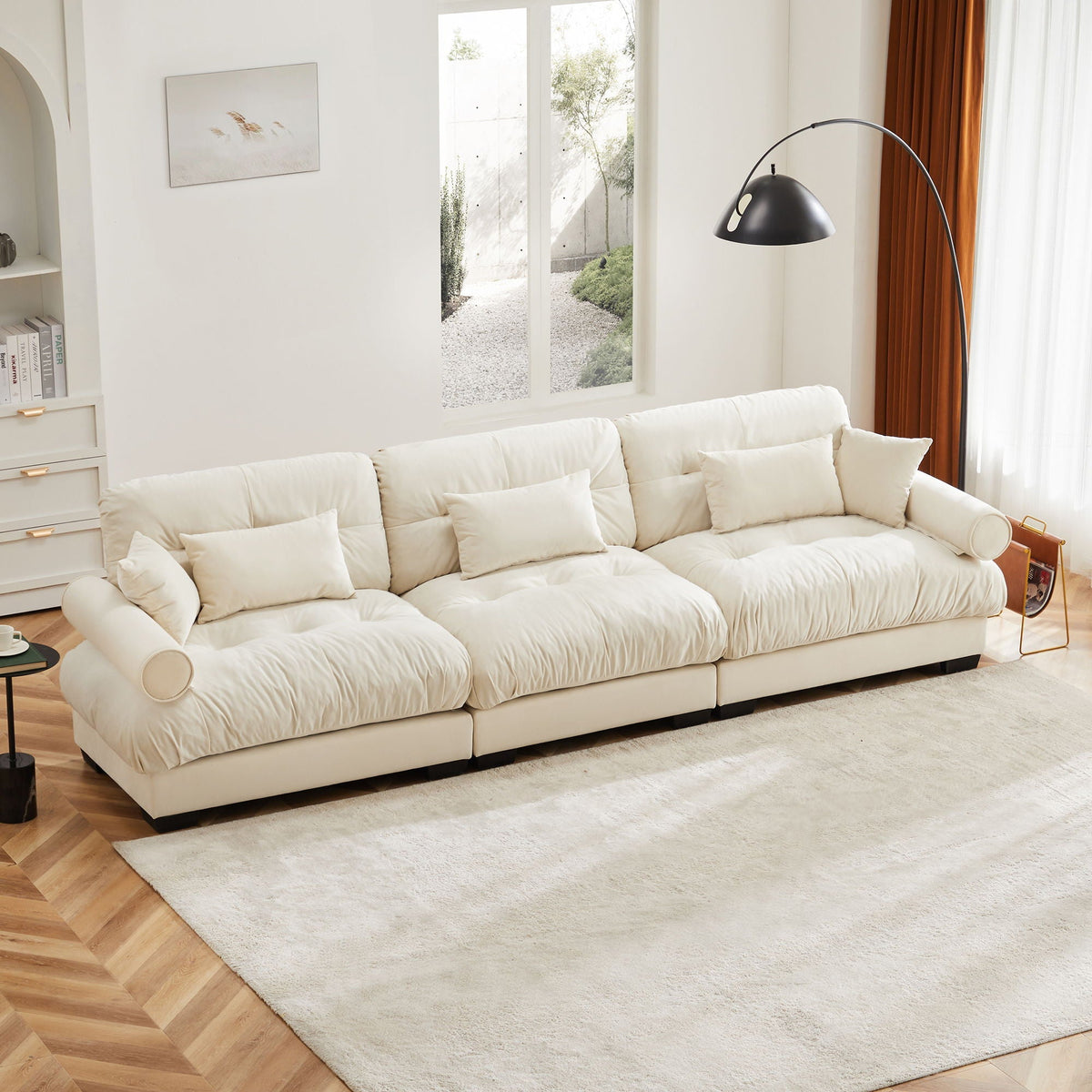 Modern Oversize Sofa With Cloud Like Comfort, Featuring Waist And Throw Pillows, photo 16 of 28