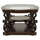 Laney 1-shelf Glass Top Rectangular Coffee Table Deep Merlot