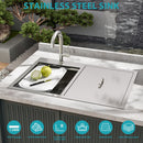Outdoor Double Bowl Drop In Sink With Workstation - Brushed Nickel by HouseOfZazla