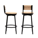 Bar Stools Swivel Counter Chairs With Metal Frame Hand Woven Paper Rope Dining Barstools For Kitchen Counter (Set of 2) by Unique Piece Furniture