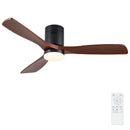 Low Profile Flush Mount Intergrated LED Ceiling Fan With Light And Silent Reversible Motor by HouseOfZazla