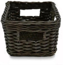 The Basket Lady Rectangular Low Wicker Storage Basket, Small, 12 in L x 8 in W x 5 in H, Antique Walnut Brown by GreenHaven Gardens
