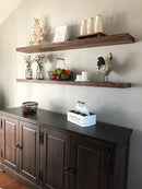joelsantiques 72 Inch Wooden Floating Shelves for Wall - 72x8x2 in - Made of Natural Wood - Long Heavy Duty Rustic Wall Shelves for Bedroom - Perfect for Living Room, Kitchen - Medium Brown by CozyNest Decor
