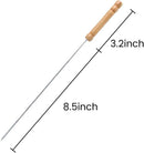 HAKSEN 12 PCS Barbecue Skewers with Wood Handle Marshmallow Roasting Sticks Meat Hot Dog Fork Best for BBQ Camping Cookware Campfire Grill Cooking, Stainless Steel,11.7 Inches(Including Handle) by GreenHaven Gardens