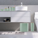 8Pcs Bathroom Accessories Set Bathroom Holder Set with Soap Dispenser Toothbrush Holder Cup Soap Dish Toilet Cleaning Brush Trash Can Qtip Holder Vani