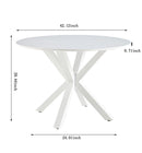 Table Mid-Century Dining Table For 4 - 6 People With Round Table Top, Pedestal Dining Table, End Table Leisure Coffee Table, Cross Leg