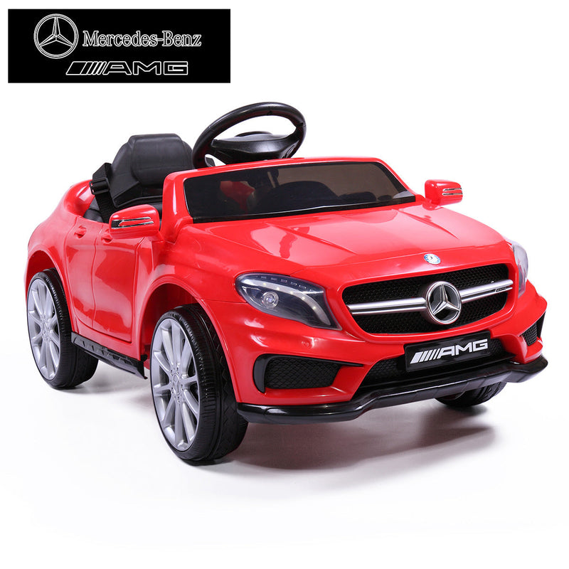 6V Licensed Mercedes Benz AMG Electric Vehicle, Kid Ride on Car with Parental Remote Control, MP3 Player Headlights Opening Doors for Children 3-8, Red