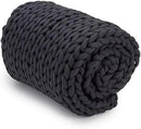 Nuzzie Chunky Knit Blanket - Breathable, Cooling, Hand Made Knit Throw Blanket for Sleep - Machine Washable, Stylish Decor Design (Charcoal, Full | 16lbs | 48"x72") by CozyNest Decor