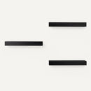 Amazon Basics Wood Floating Wall Shelves, Pack of 3, Black, 15.8" x 5" x 1.8" by CozyNest Decor