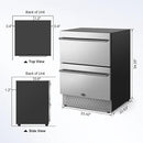 Tylza 24 Inch Under Counter Drawer Fridge, Built-in Beverage Refrigerator for Home and Commercial Use, Stainless Steel Door, Fast Cooling, Low Noise, 37-65 °F by CozyNest Decor