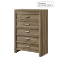 5 Drawer Storage Chest With Pulls - Light Brown by Unique Piece Furniture