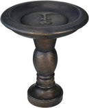 SKYFIRE 22-Inch Fibre Reinforced Concrete Pedestal Floor Fountain and Bird Bath Outdoor Decor for Garden, Patio, Lawn, Backyard - 20”L X 20”W X 22”H Antique Pedestal Birdbath by GreenHaven Gardens