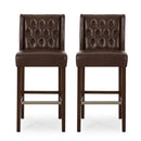 30.5 Inch Seat Height Bar Stool with PU Upholstery and Metal Footrest by HouseOfZazla