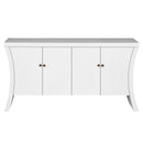 Refined Industrial 4 Door Credenza With Arc Legs & Clasps by Unique Piece Furniture