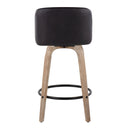 Toriano - Contemporary Fixed-Height Counter Stool & Swivel With Round Footrest (Set of 2) by HouseOfZazla