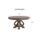 Round Dining Table With Pedestal Base - Natural / Rustic by HouseOfZazla