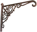 KiaoTime Cast Iron Hanging Hook Bracket Wall Hanger 12" Deep Outdoor Indoor Wall Hanging Bracket Hooks for Pots Basket Bird Feeder Wind Chime Lanterms Hanger Hardware Bracket by GreenHaven Gardens