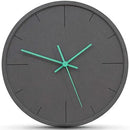 Stephanie Imports Modern Minimalist Dark Concrete Silent Wall Clock (Teal Hands) by CozyNest Decor
