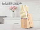 Zhang Xiao Quan Since 1628 15Piece Kitchen Knife Set,Knife Block Set with Ceramic-Coated Blade Ergonomic Handle(Cream) by CozyNest Decor