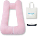 Travel Pillow Upgraded Version of Aircraft Travel Neck Pillow with Storage Bag, Sleep Pillows for Travel by Train, Car, or Plane, Supporting The Head and Body, Travel Pillow for Kids Pink by TinyTreasures Baby Boutique