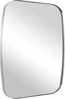 ANDY STAR Chrome Oblong Mirror, 36x40 Inch Polished Chrome Oval Mirror for Bathroom with Stainless Steel Metal Frame, Wall Mouned for Bathroom, Living Room, Entryway by CozyNest Decor