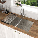 Modern Double Bowl Undermount Sink Design With 10" Deep Basins by HouseOfZazla