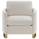 Rufo - Upholstered Curved Track Arm Chair - Beige