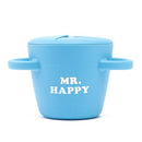 Snack Cups for Toddlers by Bella Tunno, Silicone Spill Proof Food Container with Lid, Babies & Kids 6-12 Months, Mr Happy by TinyTreasures Baby Boutique